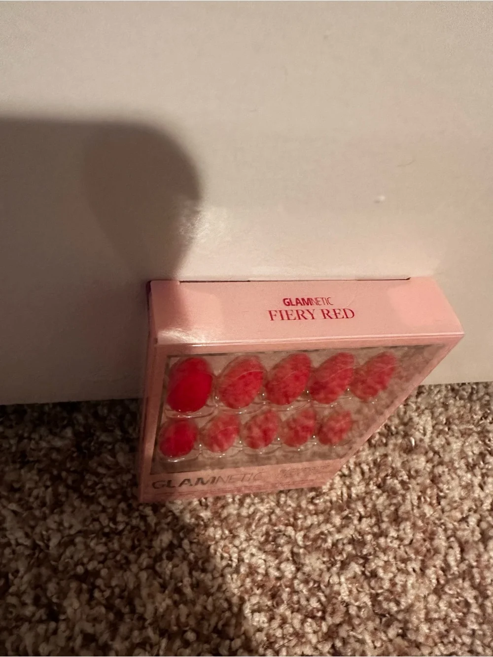 Glamnetic Fiery Red Short Almond Glue On Nails